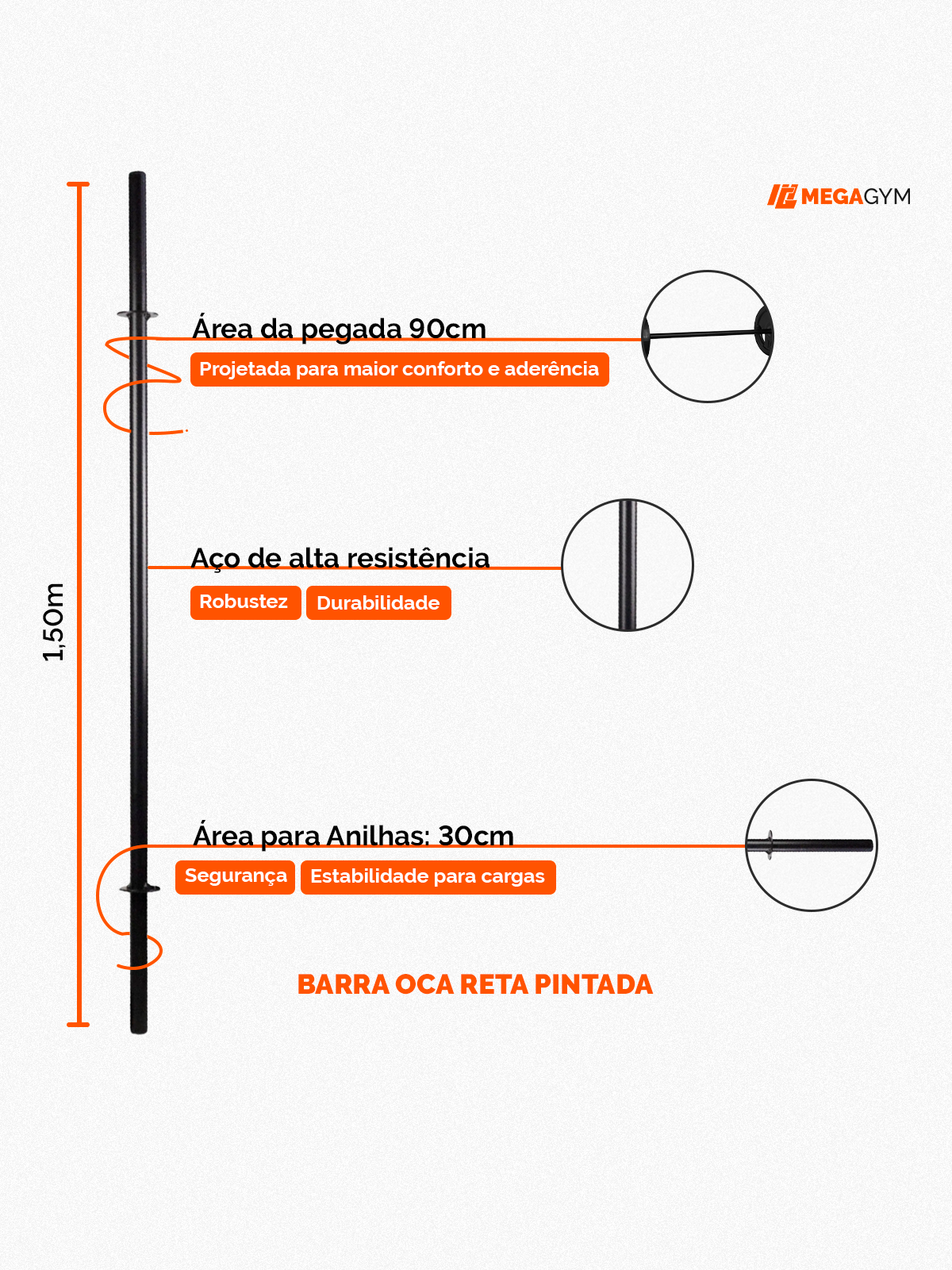 Barra Oca 1,50M 25,40mm