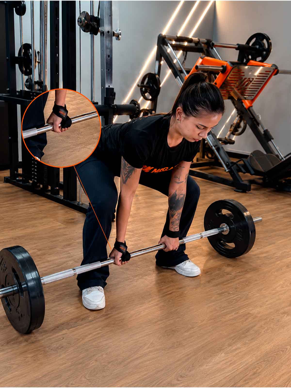 Par Strap Com Munhequeira Profissional De Musculação