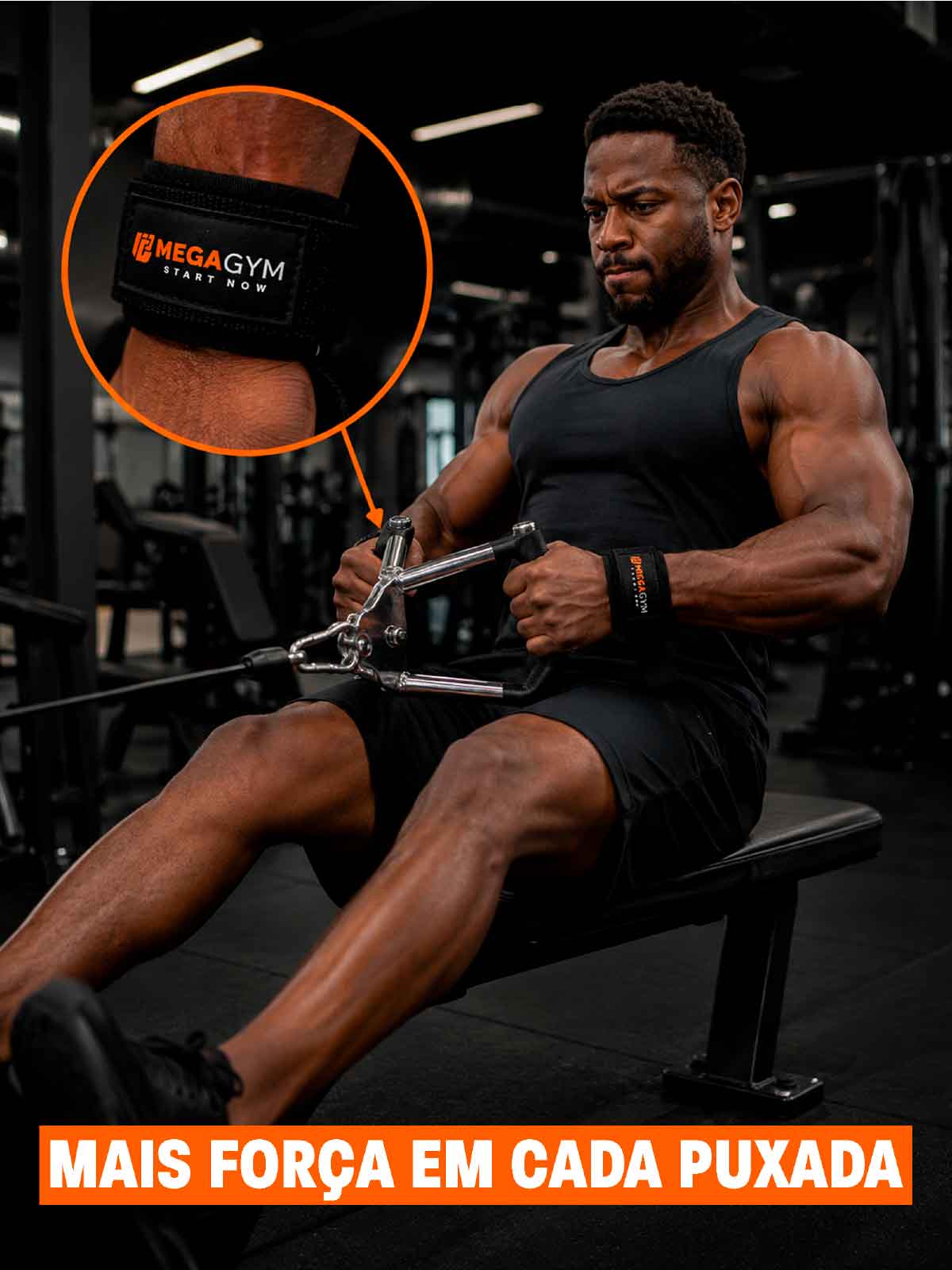 Par Strap Com Munhequeira Profissional De Musculação