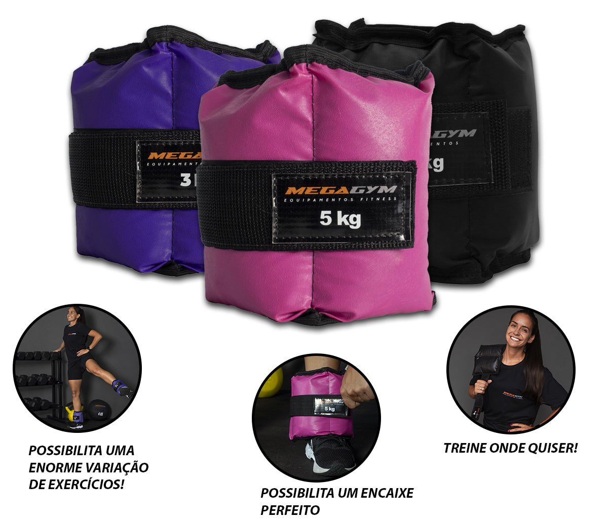 Kit Power Paula com Colchonete + Par de Caneleiras + Par de Halter Bola Emborrachado