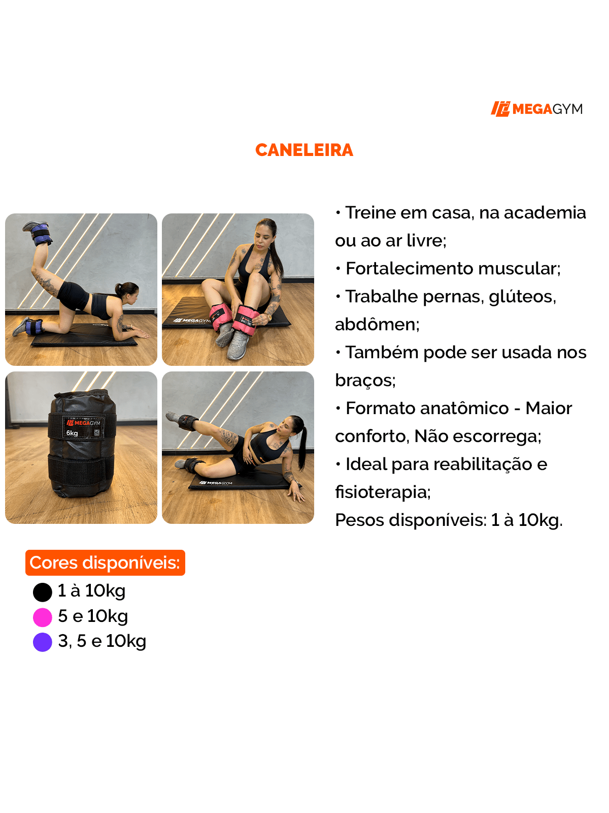 Caneleiras Tornozeleiras De Peso - MegaGym