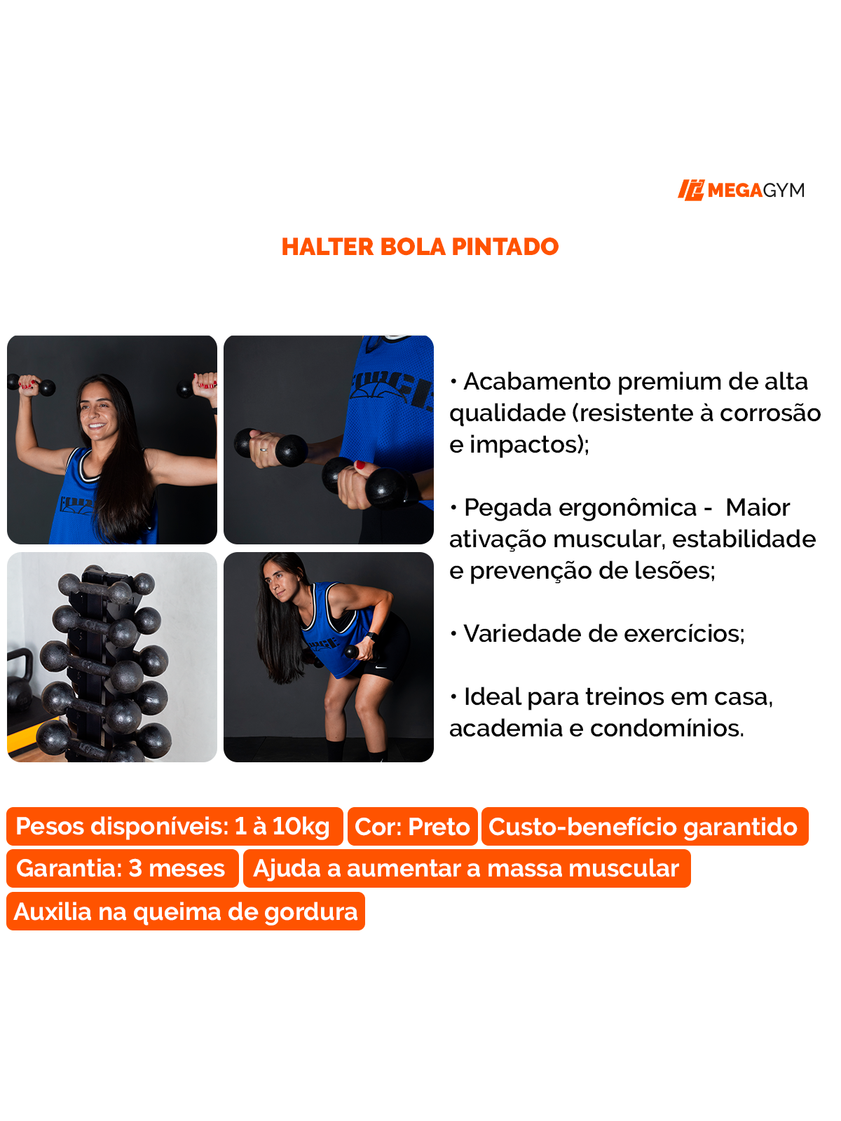 Halter Dumbbell Bola Pintado