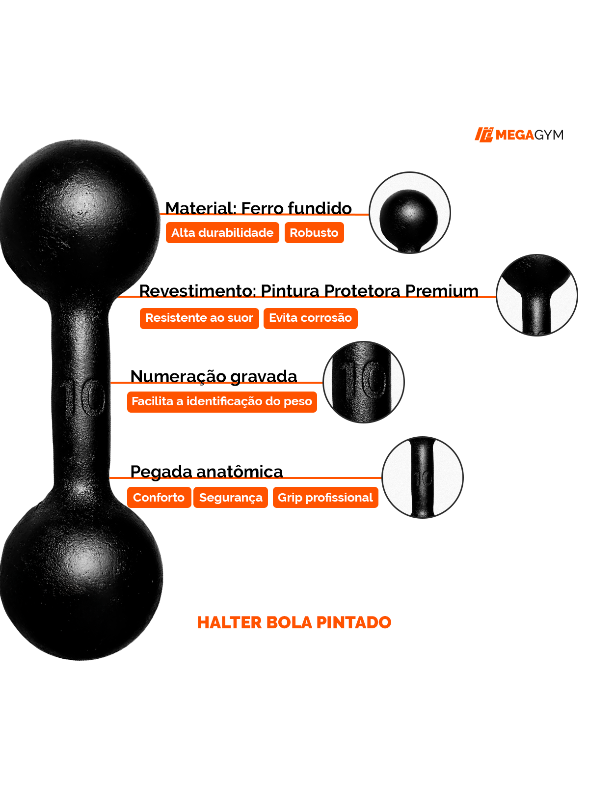 Halter Dumbbell Bola Pintado
