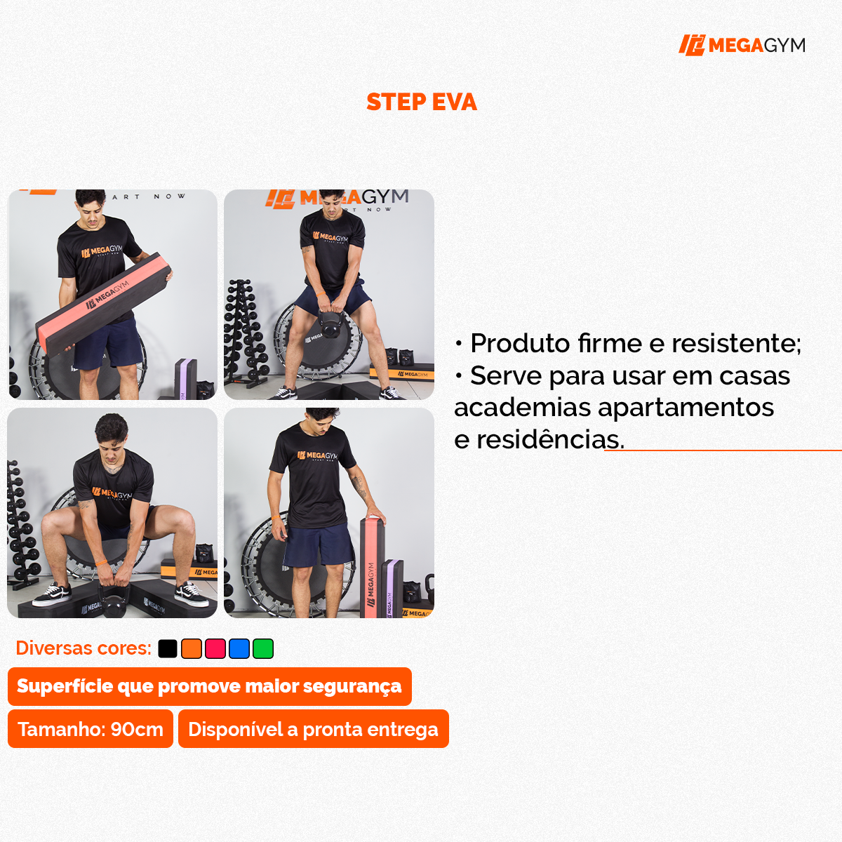 Step Profissional De EVA 60X28X10 Para Treino Aeróbico Musculação