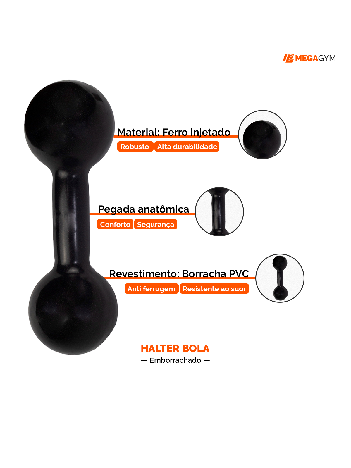 Halter Bola Emborrachado