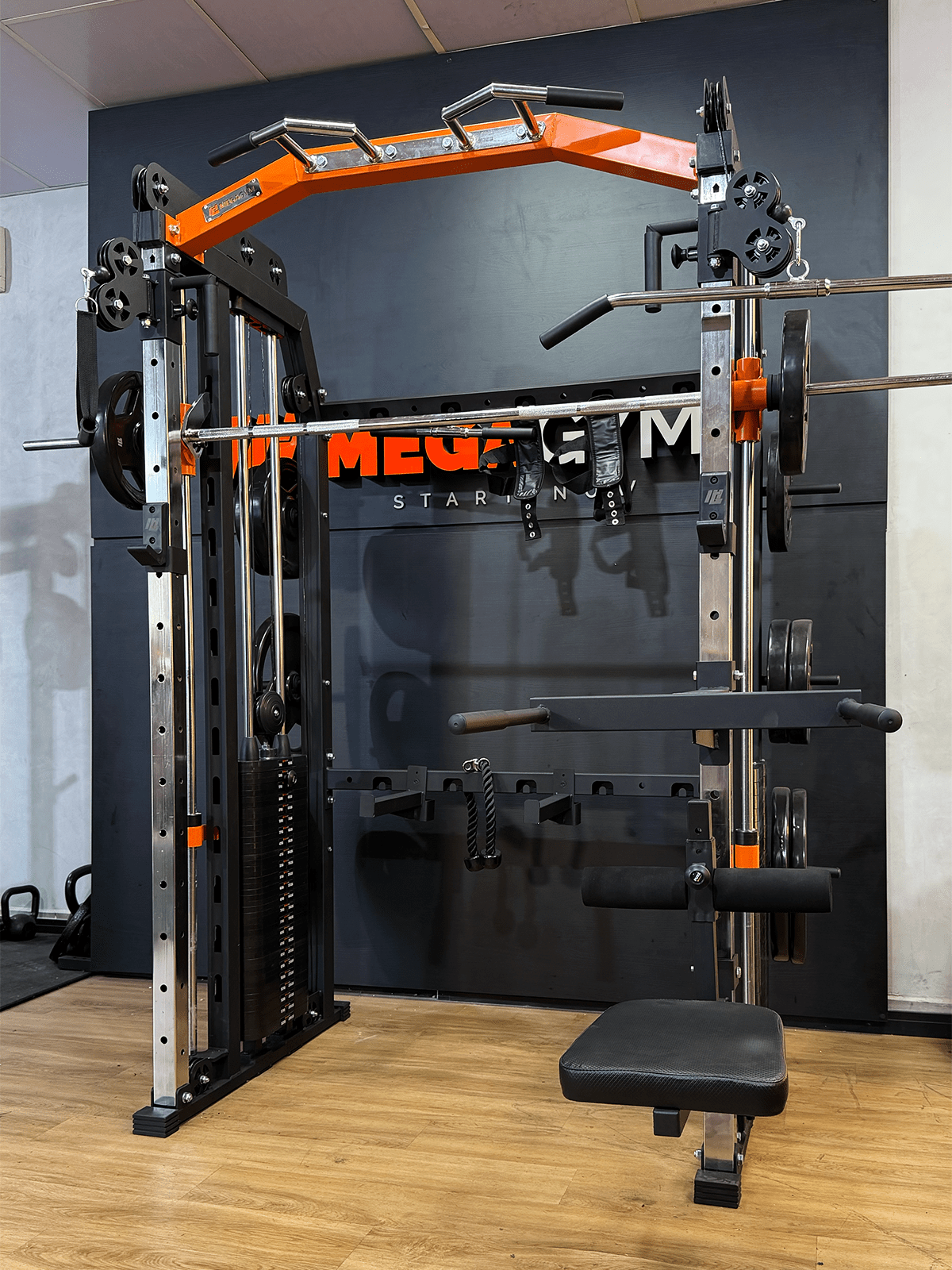 Multi Crossover Smith Com Rack Integrado + Barra Guiada - MegaGym