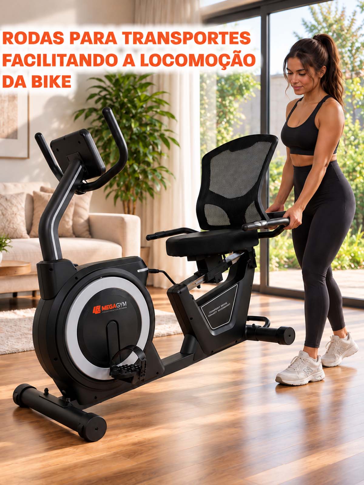 Bike Horizontal Horizon 5000 Smart Advanced | Ajuste Automático de Carga | Bluetooth | Resistência Magnética | Suporta 130Kg