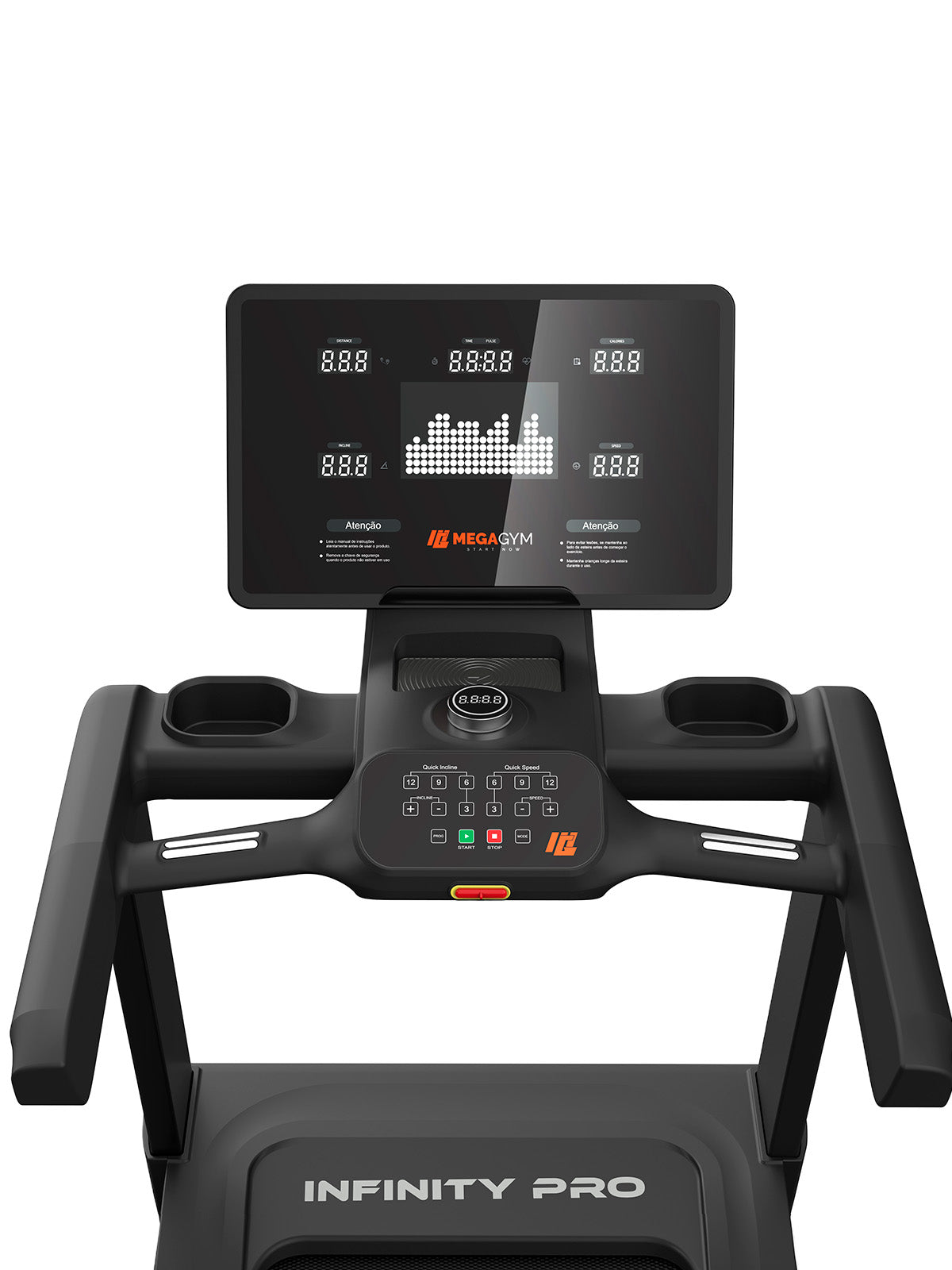 Esteira Profissional Infinity Pro | 25 km/h | Suporta 200 kg | Motor AC 6 HPP | Inclinação Automática com 25 Níveis - MegaGym