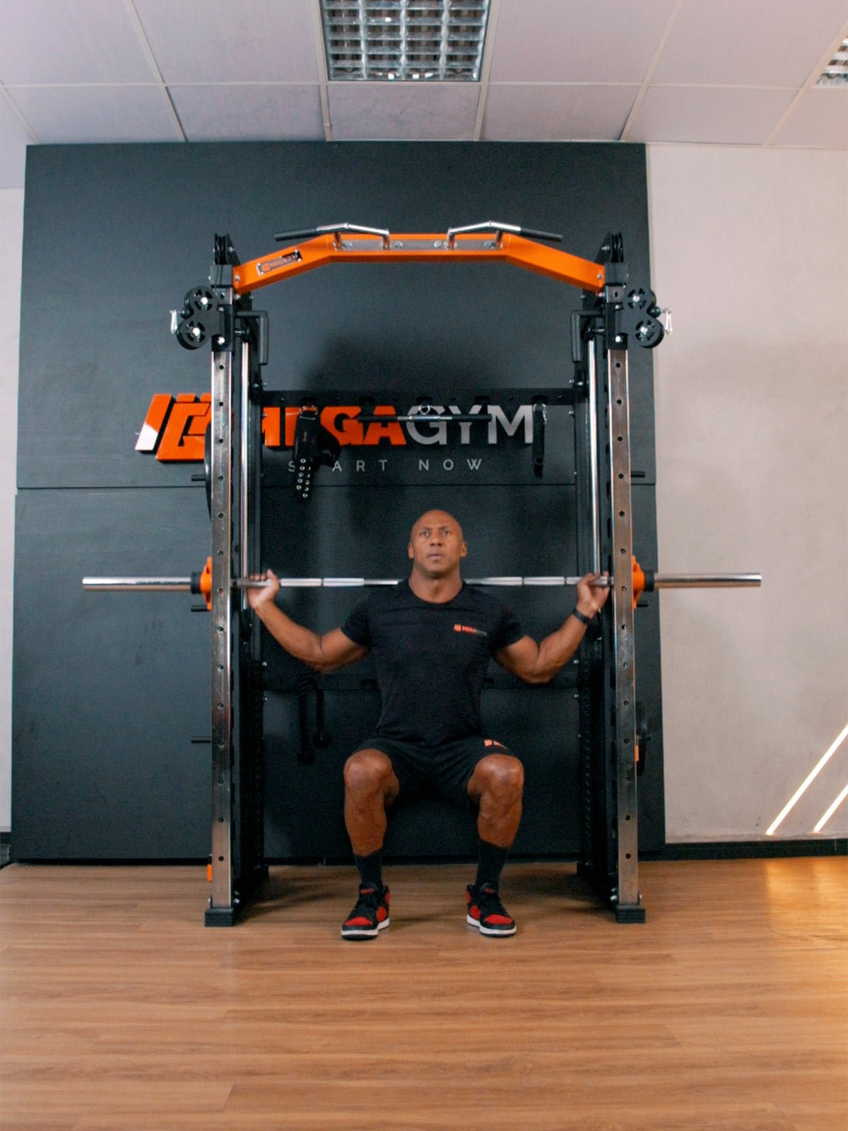 Kit 6 Multi Crossover Smith Com Rack Integrado + Barra Guiada - MegaGym