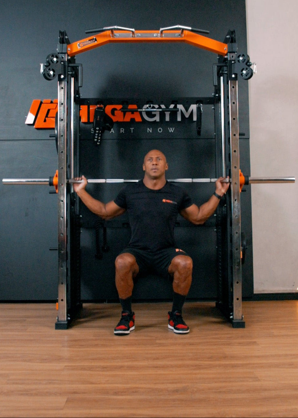 Kit 6 Multi Crossover Smith Com Rack Integrado + Barra Guiada - MegaGym