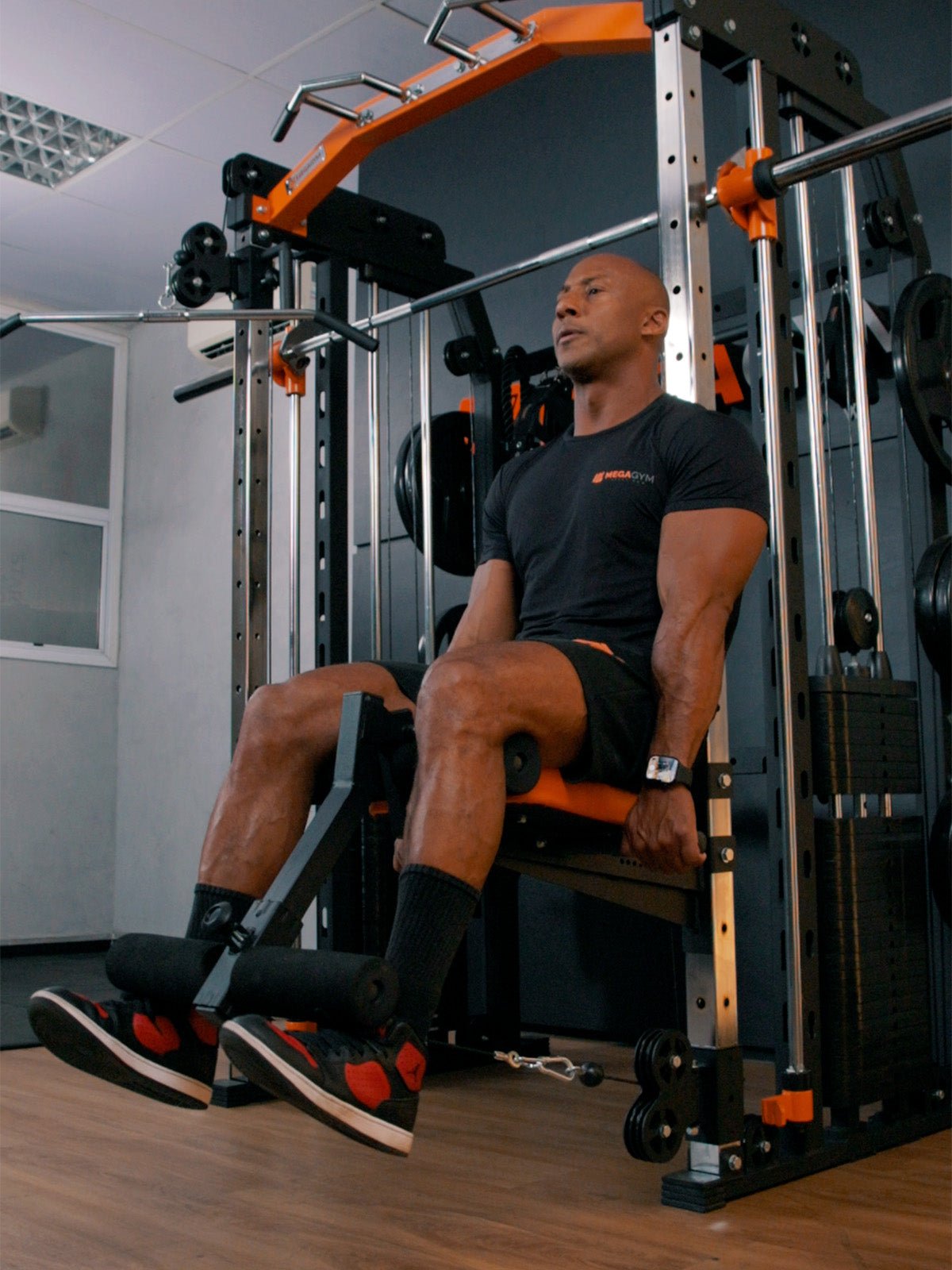 Kit 6 Multi Crossover Smith Com Rack Integrado + Barra Guiada - MegaGym