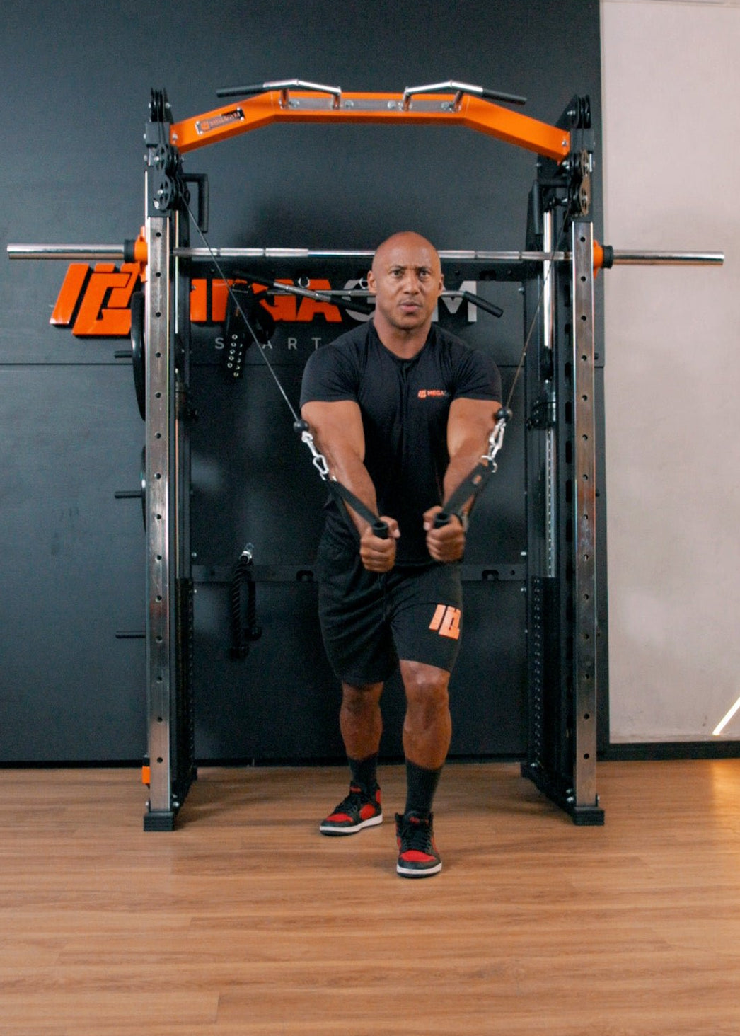 Kit 6 Multi Crossover Smith Com Rack Integrado + Barra Guiada - MegaGym