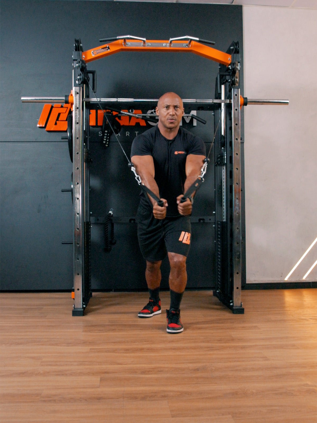 Kit 6 Multi Crossover Smith Com Rack Integrado + Barra Guiada - MegaGym