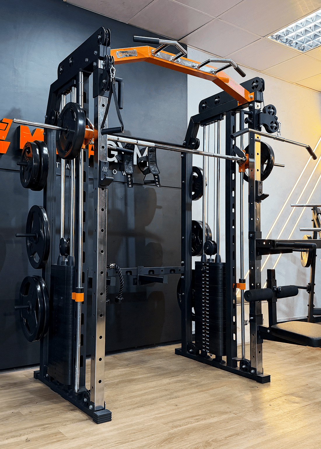 Multi Crossover Smith Com Rack Integrado + Barra Guiada - MegaGym