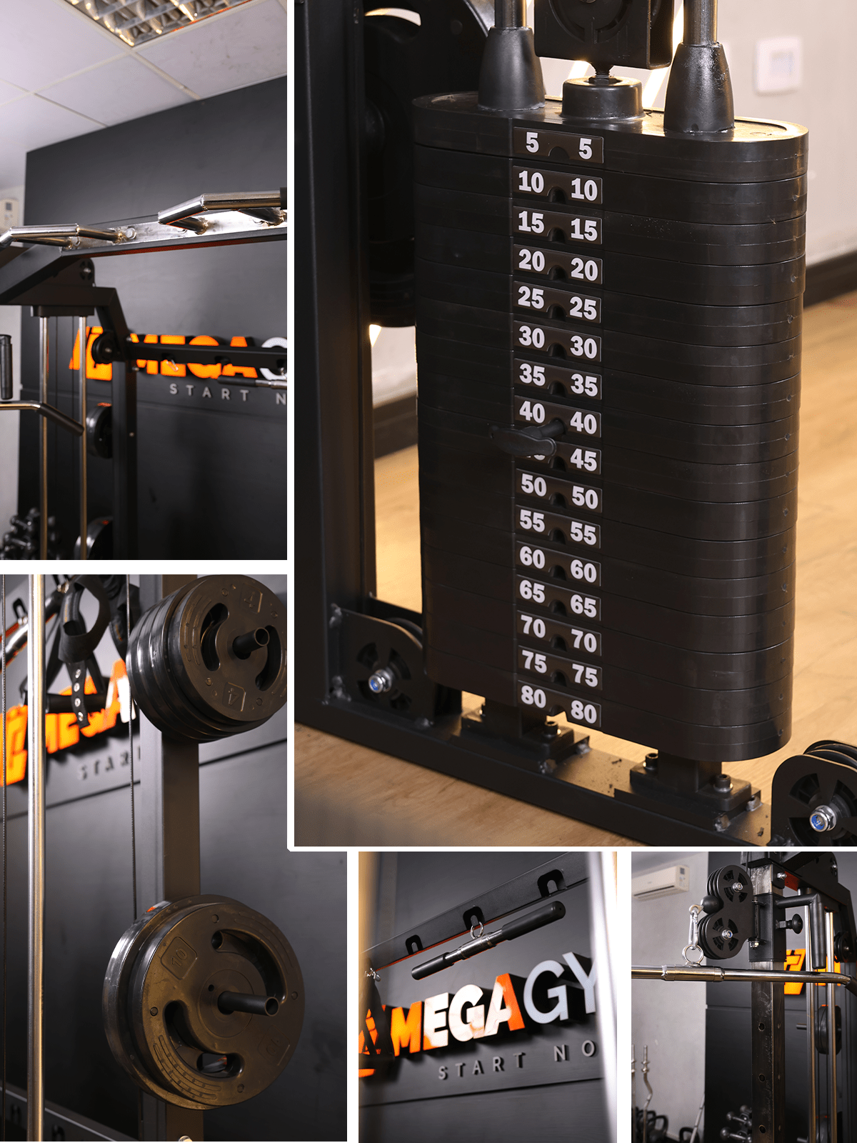 Multi Crossover Smith Com Rack Integrado + Barra Guiada - MegaGym