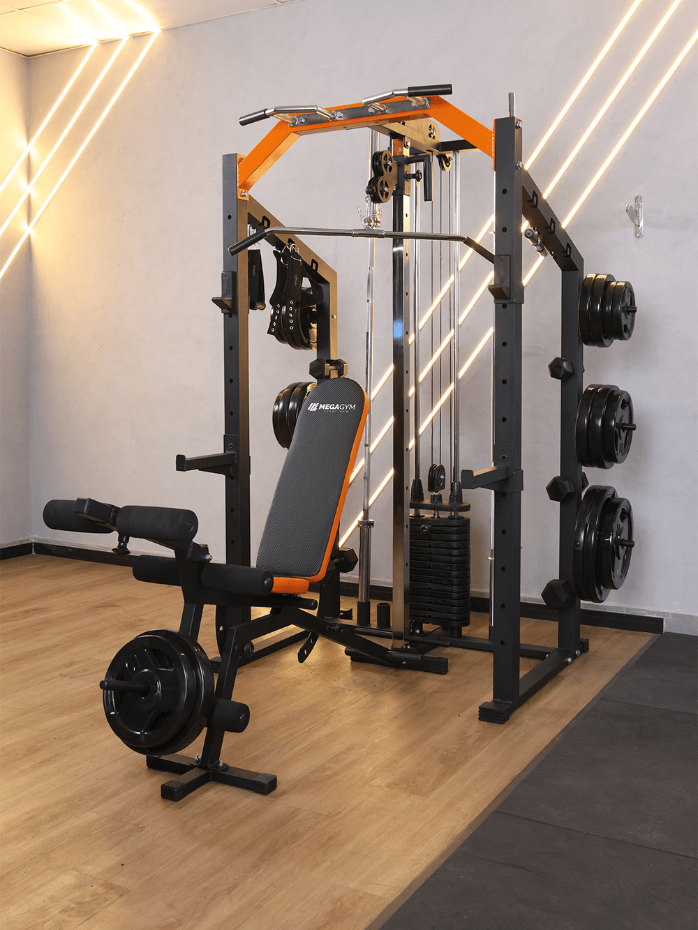 Mega Racks Bodybuilding Kit 5 Estação De Musculação Mega Rack Full Com Polia Móvel Flutuante