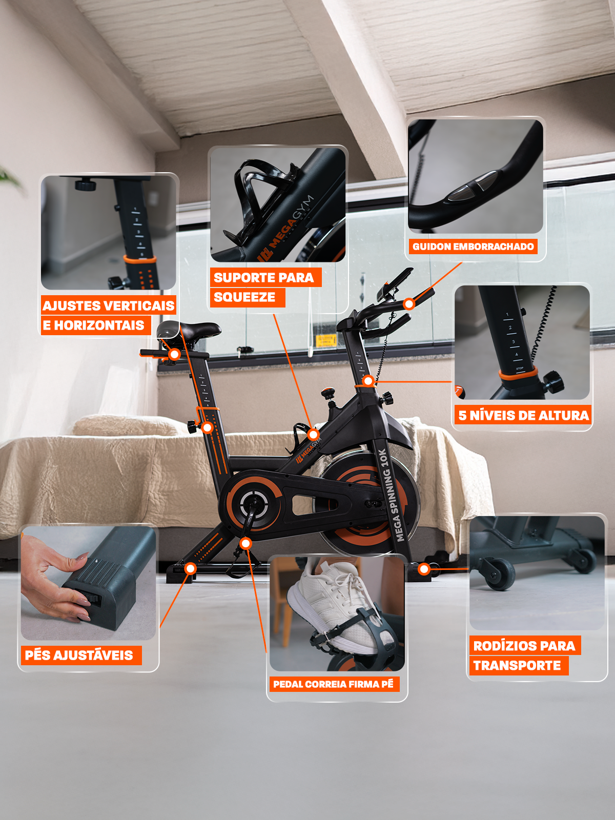 Bicicleta Ergométrica Bike Mega Spinning 10K