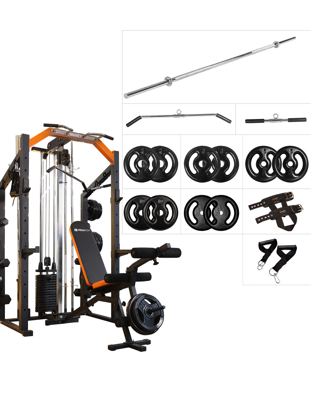 Kit 2 Estação De Musculação Mega Rack Full Com Polia Móvel Flutuante