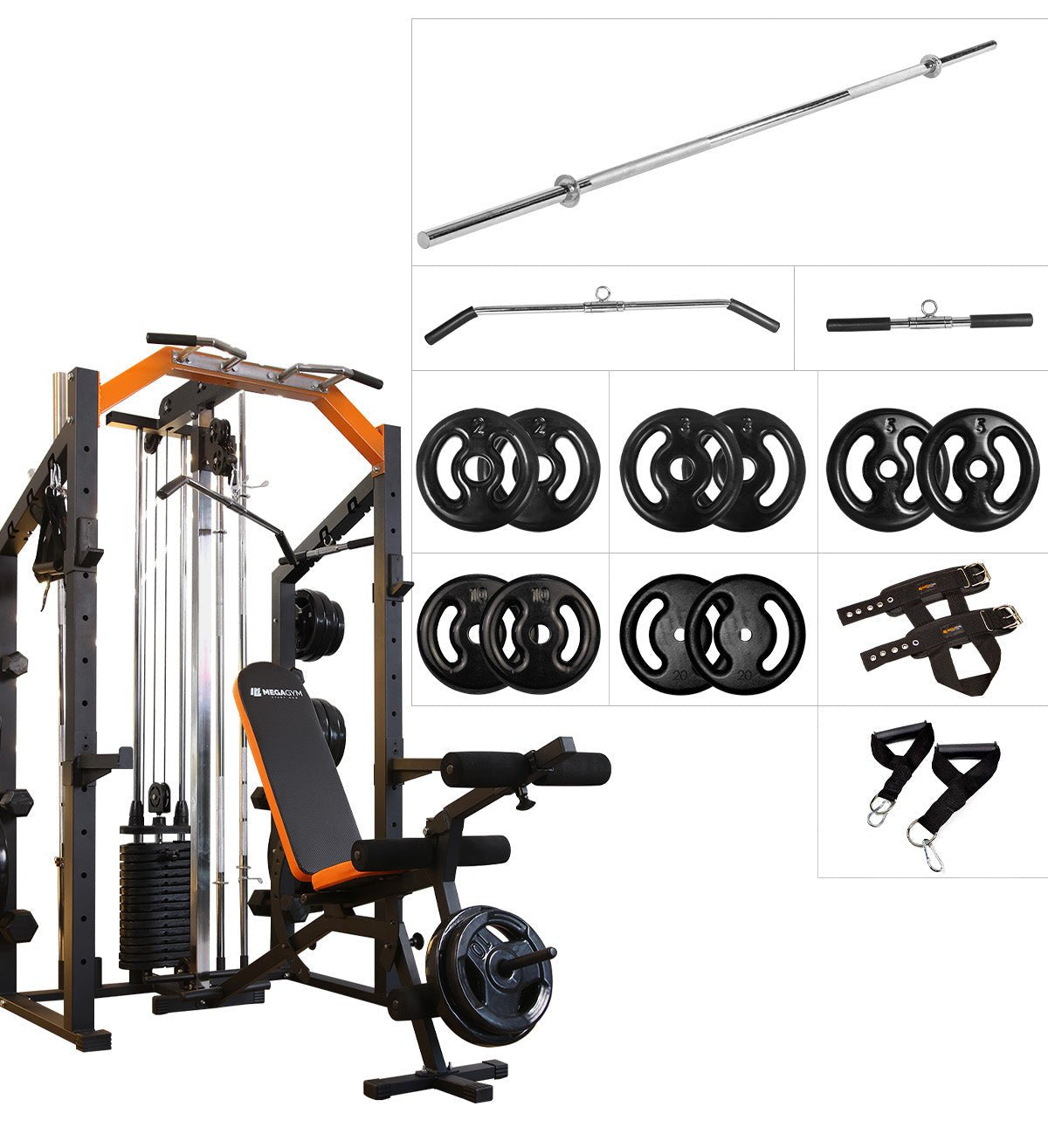 Kit 2 Estação Musculação Mega Rack Full Com Polia Móvel | MEGAGYM