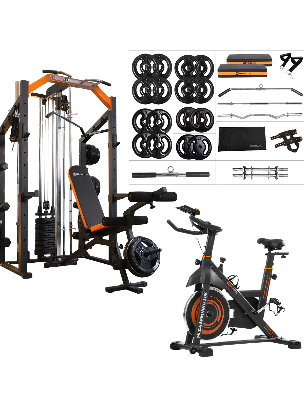 Kit 6 Estação De Musculação Mega Rack Full Com Polia Móvel Flutuante