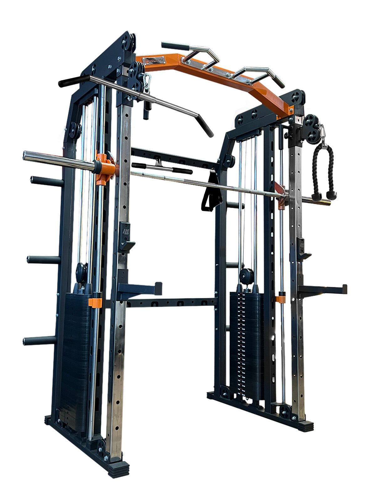 Kit 2 Multi Crossover Smith Com Rack Integrado + Barra Guiada - MegaGym