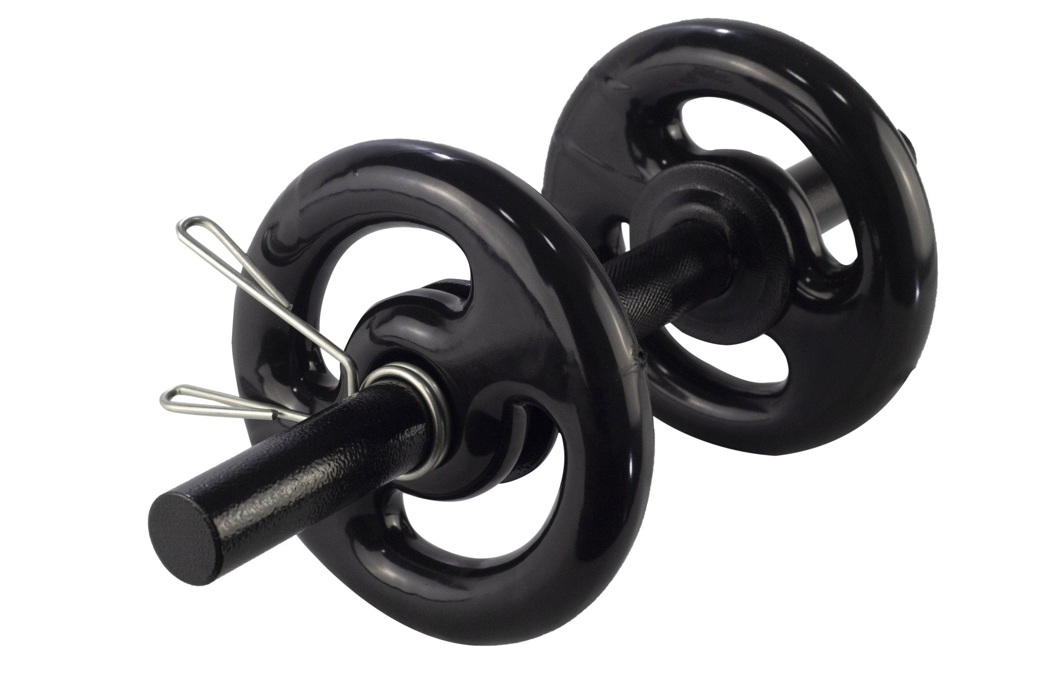 Halter Maciço 40cm Preto com Presilhas - Ø28,57mm - MegaGym