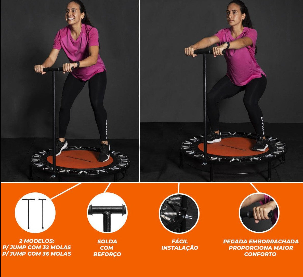 Kit Treino Com Mini Jump 36 Molas Com Suporte-MEGAGYM