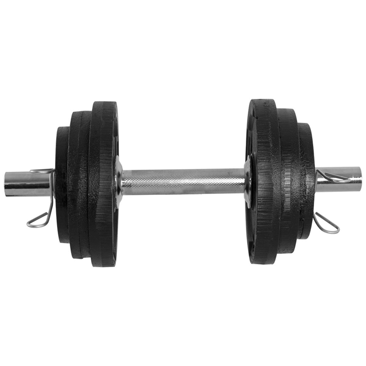 Kit Treino Com Par Halteres Barra 40cm + 24kg Anilhas Sport Pintadas-MEGAGYM