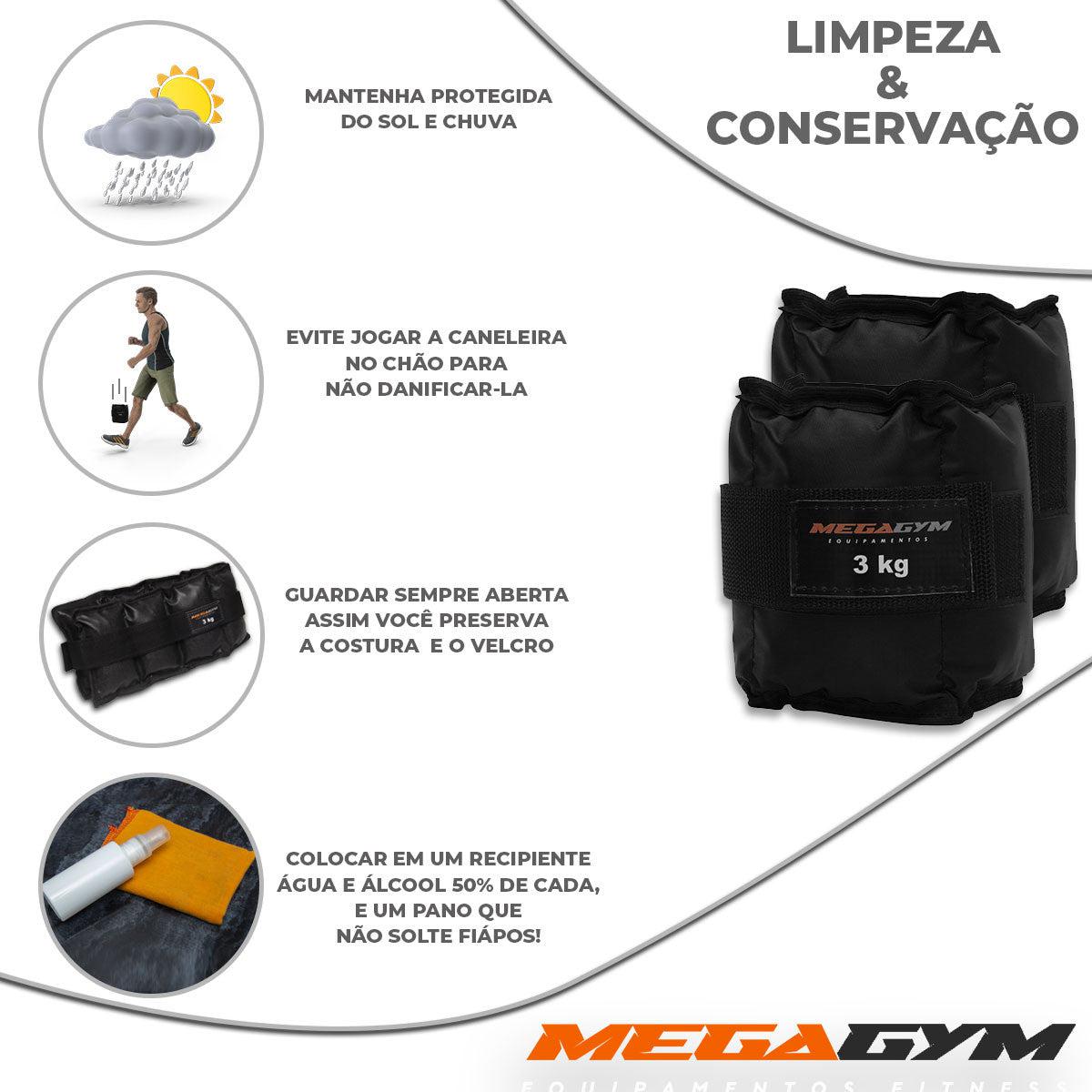 Kit Treino Funcional Pares de Halter Sextavado 1kg E Caneleiras 5kg-MEGAGYM