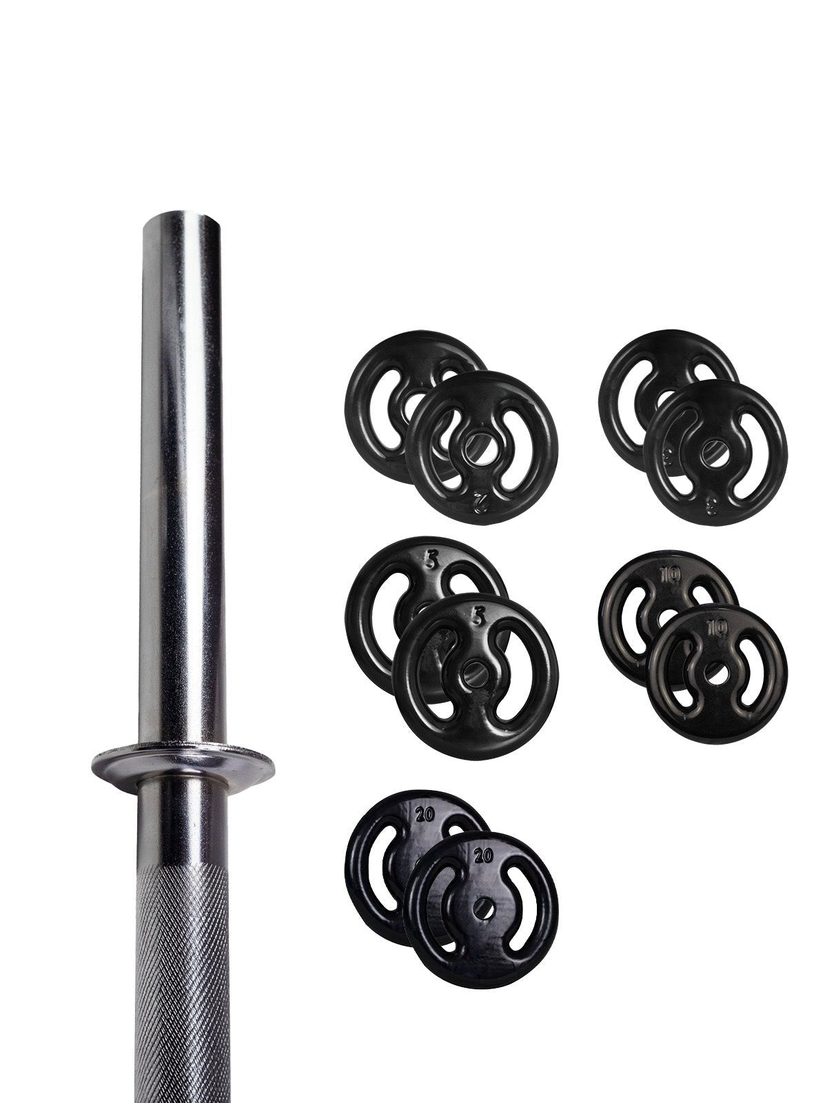 Kit Barra Reta Maciça + 80Kg De Anilhas