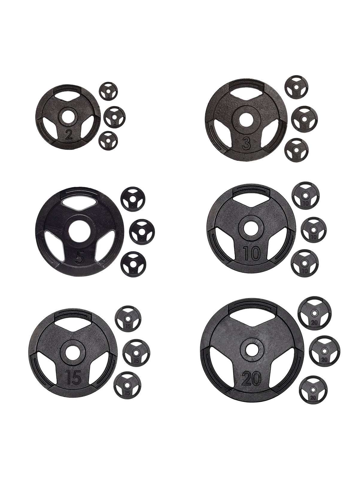 KIT 220Kg de Anilhas 4x2kg 4x3kg 4x5kg 4x10kg 4x15kg 4x20kg