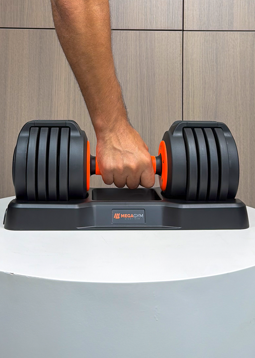 Halter Dumbbell Regulável | 5 Configurações de peso | Base para suporte dos Halteres
