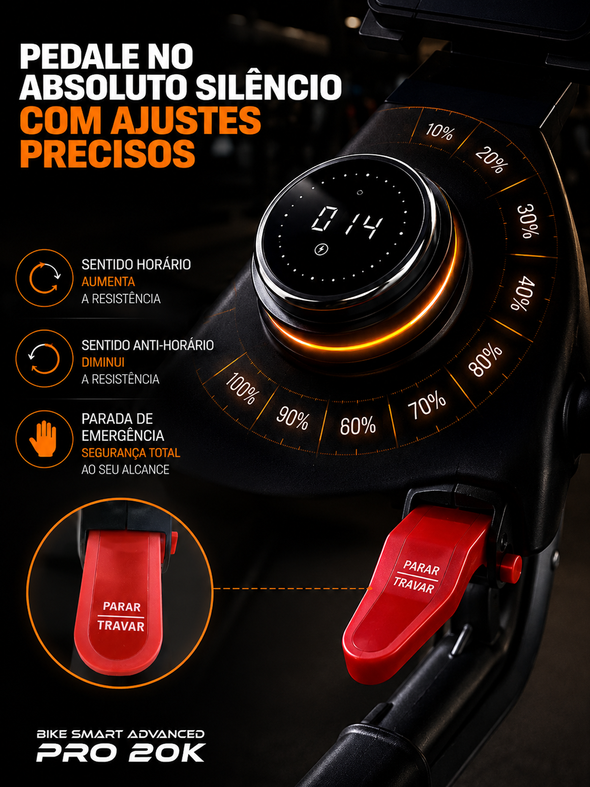 Bike Profissional Smart Advanced Pro 20K | Ajuste Automático De Intensidade | Disco De Inercia 20K | Suporta 150Kg
