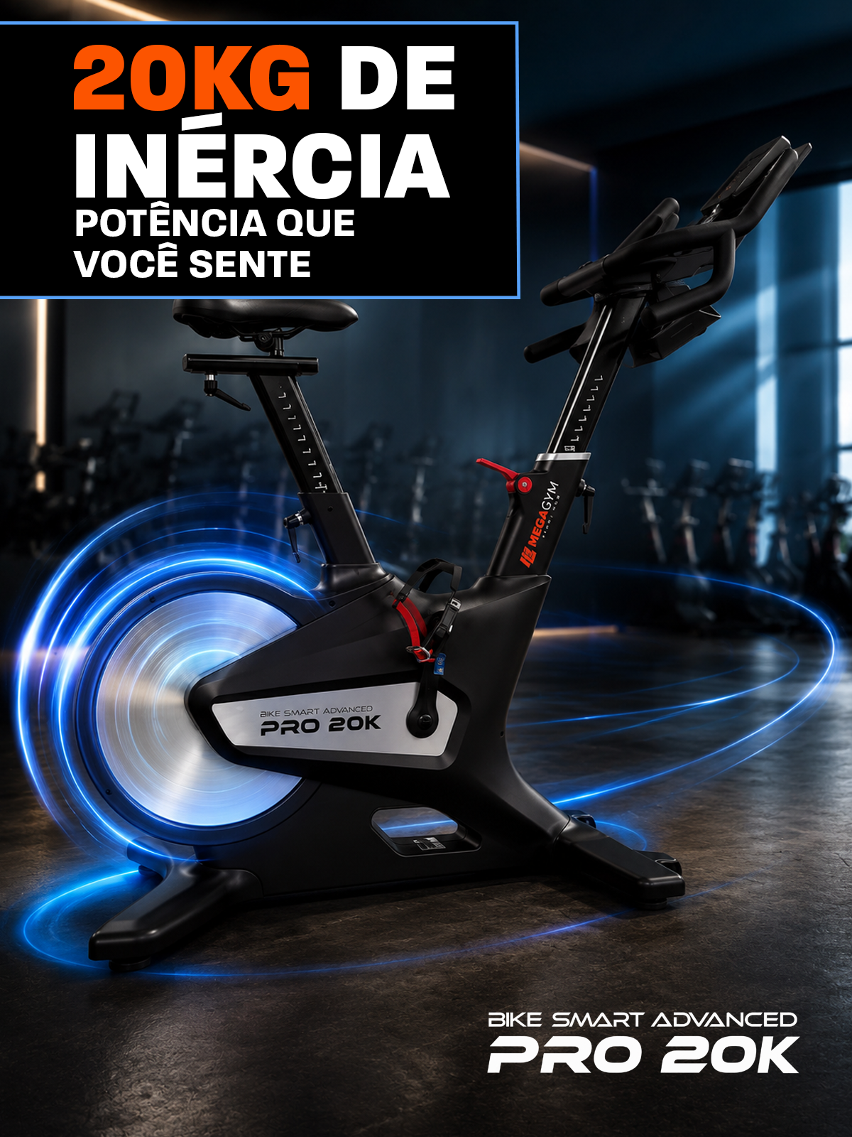 Bike Profissional Smart Advanced Pro 20K | Ajuste Automático De Intensidade | Disco De Inercia 20K | Suporta 150Kg
