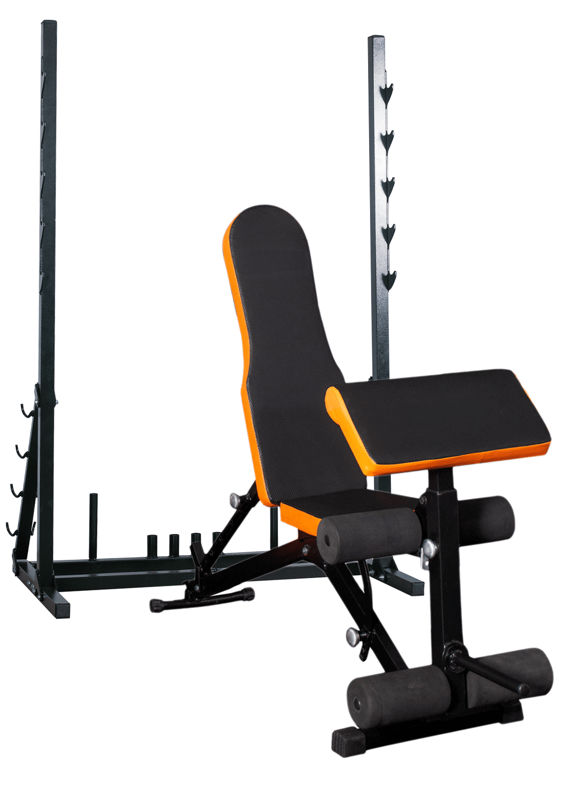 Banco Regulável 10x1 com Cadeira Extensora + Scot + Rack Agachamento - MegaGym