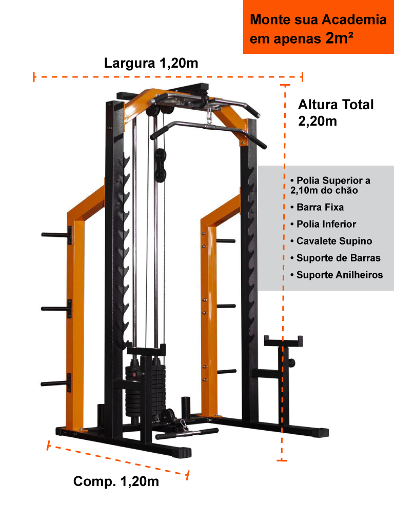 Estação De Musculação Mega Rack Full