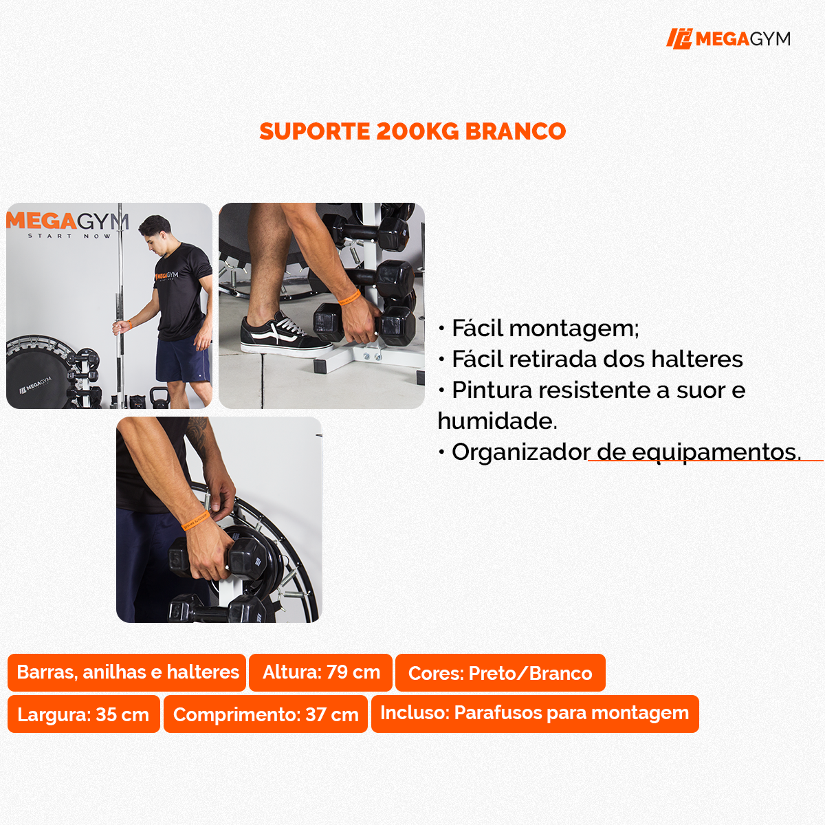 Suporte Profissional P/ Barras E Anilhas 200kg